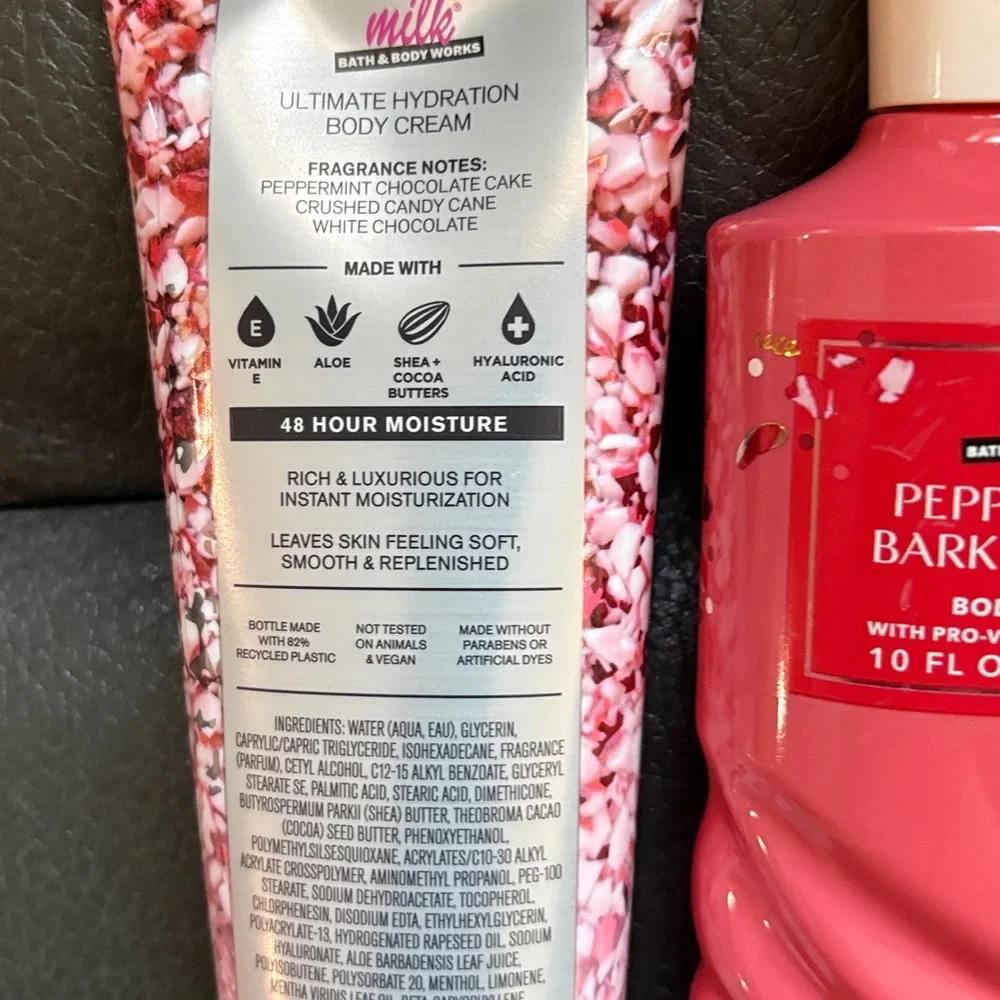 Bath and body peppermint bark truffle body care set